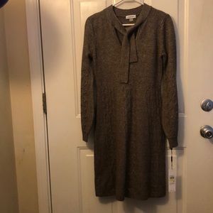 Calvin Klein brown sweater dress M Long sleeve NEW